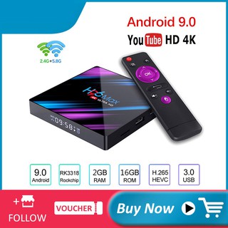 H96 Max Smart tv box Android 9.0 with LED Display WiFi DUAL BAND LAN free HDMI cable