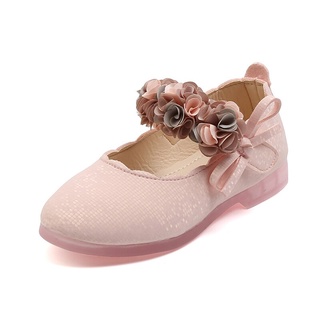 【BEST SELLER】 Toddlers Girls Shoes Kids Flats Shoes Princess With Flowers Bow-knot Soft For Evening