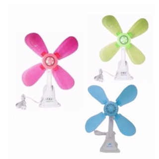 Mini Home Electric Fan W/ Clip, Clover Fan Anti-Heat