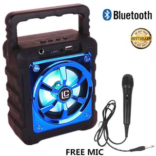 Portable Wireless Bluetooth Speaker Free Mic HiFi Super Bass LED Flash Light Karaoke KTS Speaker