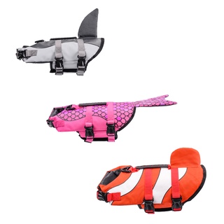 Summer Pet Clothes Dog Life Jacket Shark and Mermaid Pet Swimwear Dogs Safety Swimming SuitPet Cloth