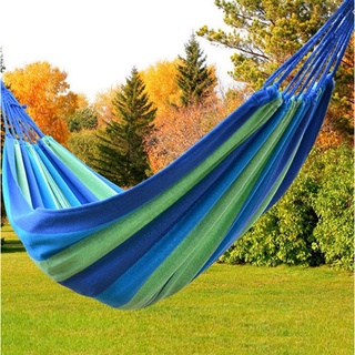 Hanging Hammock Portable Cotton Swing Fabric Rope Outdoor Camping Canvas Bed Duyan (1)
