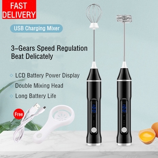 Eggbeater Milk Frother Wireless Rechargeable USB Charging Electric Household LCD Automatic Hand-Held Mixer Cream Whisk