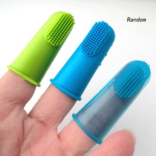 ♥RAN♥Silicone Finger Toothbrush Dental Hygiene Brush for Small to Large Dog Cat Pet (4)