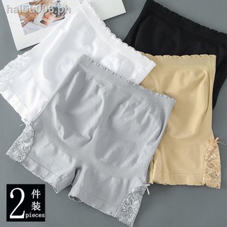 Hot sale✎№Safety pants women s anti-empty Xia Bingsi outer wear thin high-waisted abdomen and hips plus size three-point lace bottoming shorts
