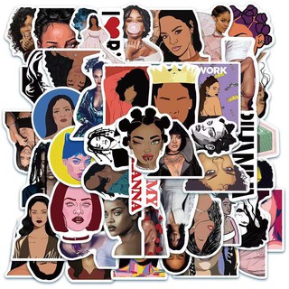 ◎xs190-50 pcs female singer Rihanna graffiti stickers suitcase laptop guitar waterproof stickers