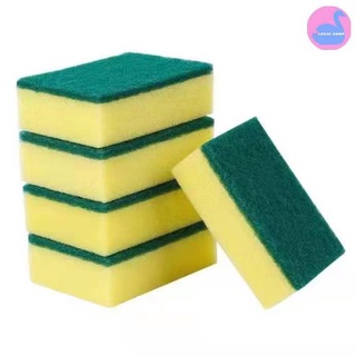Ls✔ 5Pcs Sponge Scourer Multipurpose Cleaning Scrub Kitchen Dish Scrubber Wash Scouring Pad COD