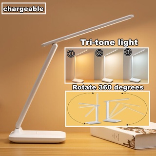 LED Table Lamp USB Study Lamp Stepless Dimming Desk Lamp Rechargeable Foldable Student Reading Light