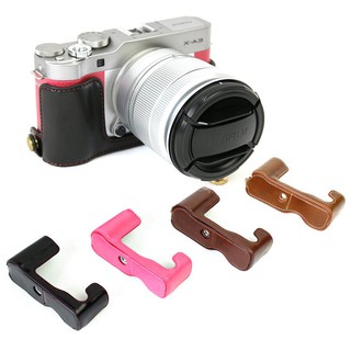 PU Leather Case For FujiFilm X-A3 XA3 Camera Bag Bottom Case Half Body Set Cover (1)