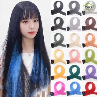 【ZHKJ】38 Colors Hair extension Wigs Piece Long Straight Tinsel Hair Clip Fashion Girl Colorful Seamless Wig Multicolor