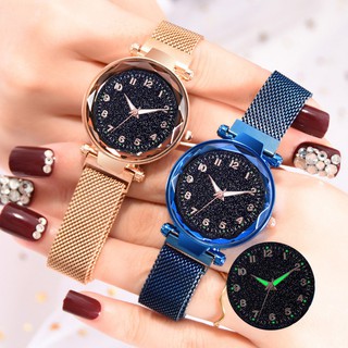 ⌚COD Women Starry Watch Magnetic Buckle Stainless Steel Watch ⌚