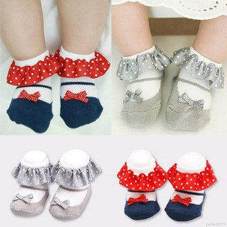 perfect Kid Baby Anti-slip Socks Toddler Girl Lace Cotton Princess Sock