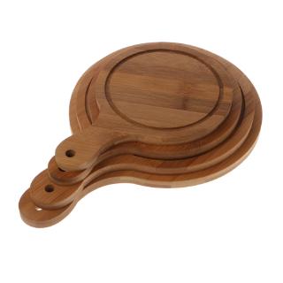 Durable Round Wooden Pizza Paddle Serving Board