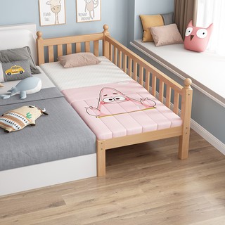 Solid Wood Children's Bed with Fence Baby Small Bed Stitching Bed Edge Artifact Custom Beech Stitchi