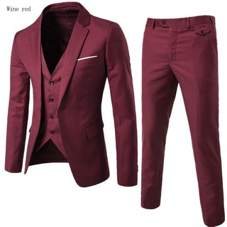 Men Suit Set Formal Suits Men Wedding Suit Plus Size S-6XL (Blazer&Trousers&Vest (1)