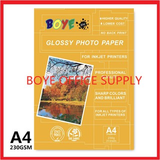 BOYE Plain Back Photo Paper 230gsm 20sheets (A3 size/A4 size)