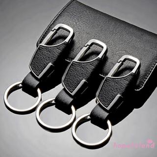 Men Leather Key Chain Metal Car Key Ring Key Holder Gift
