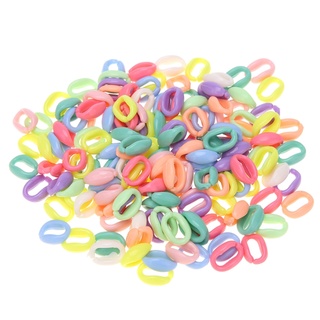 l0Sp 100Pcs/Pack Colorful Parrot Foot Toys C Chain Links Bird Stand Chain Bird DIY Clips Hooks Handc