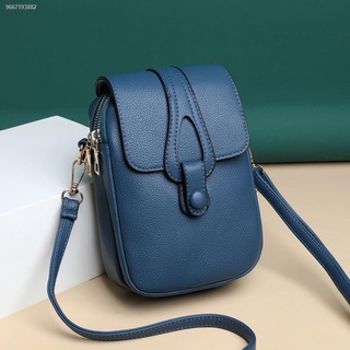 Bag☽▲Leather texture female bag mobile phone bag 2021 new ladies shoulder messenger bag fashion wild