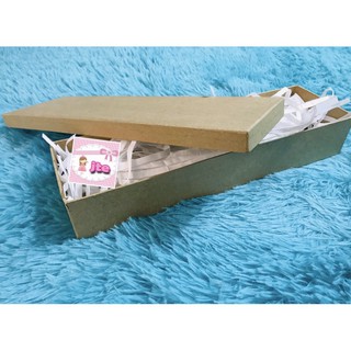 gift box✼12 x 3.5 2 inches Kraff Box with White Shredded Paper Fi