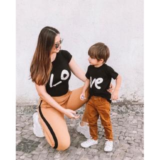 Matching Mom and Child Shirts Mother and Daughter Son Shirts Summer Short Sleeve Casual Loved Mommy and Kid Family Look