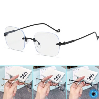 Blue Light Blocking Glasses Anti Eye Strain Rimless Fashion Glasses For Reading Play Computer