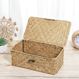 Seagrass Hand Woven Storage Box Storage Box Storage Basket with Lid