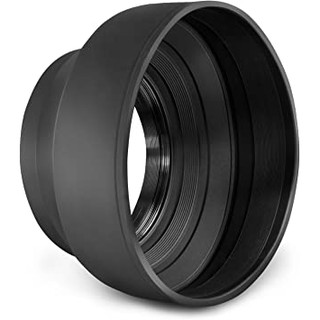 Collapsible 3-Stage 67mm Screw In Rubber Lens Hood for DSLR Camera