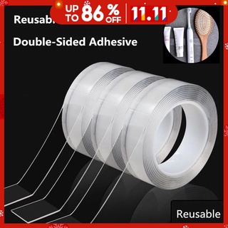 Double-Sided Tape, Traceless Washable Adhesive, Reusable Clear Double Sided Gel anti-slip Pads