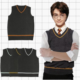 Harry Potter Costume Vest Cosplay School Uniform V-Neck Vest Sweater Waistcoat