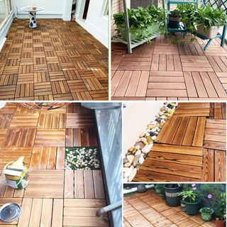 30*30CM Garden Wooden Deck Tiles Decking Floor Interlocking Tiles WPC Wooden Floor Home Decor (7)