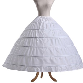 6 Hoops Petticoats Bustle Ball Gown Wedding Dress Underskirt Bridal Crinolines