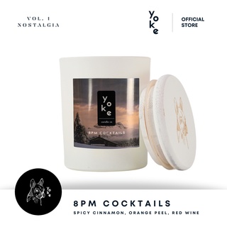 Yoke Candle Co. Handcrafted Wooden Wick Scented Vegan Candles - 8pm Cocktails
