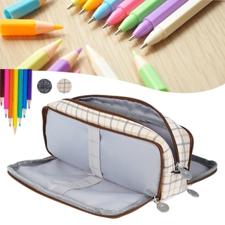 Large Capacity Canvas 3 Layer Pencil Case Kawaii Pencil Pouch Supplies Pen Case Student School Office Stationery HOT