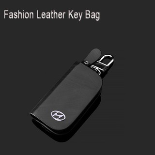 Hyundai Genuine Leather Car Key Cover Keychain