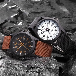 (TimeKey) Fashion Mens Date Military Stainless Steel Analog Quartz Army Sports Wrist Watch