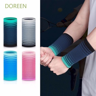 DOREEN Breathable Wristband Absorb Sweat Sports Compression Protective Volleyball Weight Lifting Nylon Knit Basketball Assistance Fitness Sweat Bands/Multicolor