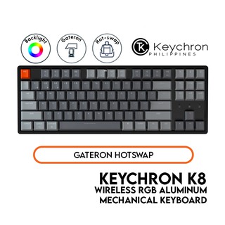 Keychron K8 Mechanical Keyboard (Tenkeyless, Wired/Bluetooth, RGB, Gateron, Hot-Swap, Aluminum)
