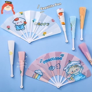 NIKKI Fan Folding Fan Cute Cartoon Summer Student Child Plastic Portable Fan