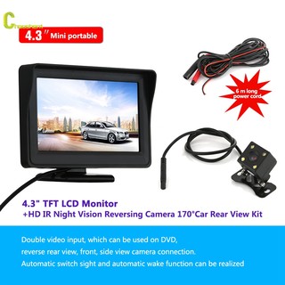 4.3" LCD TFT Monitor + Car IR Reversing Camera 170° HD Night Vision Rea Chaoshen X8NN