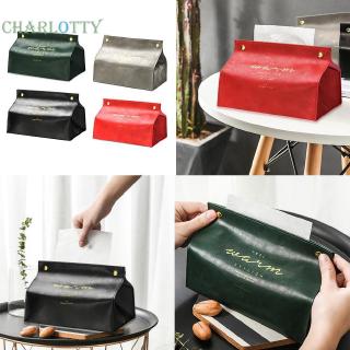 ✾Tissue Box ✾ Ins Nordic PU Leather Tissue Box Foldable Napkin Holder