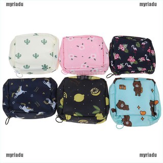 【MRDU】Portable Sanitary Pads Bag Large Capacity Travel Cosmetic Napkin Storage Pouch
