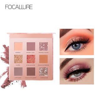 FOCALLURE 9 Colors Sunrise Eyeshadow Palette Easy to Wear Waterproof Eyes Shimmer Cosmetic (1)