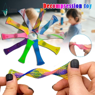 [Free shipping] 5pcs Fidget Toys Braided Mesh Tube with Marble Stress Relief Toy for Kid Adult