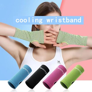 Sports ice feeling long wristband fitness weightlifting running riding cool wristband