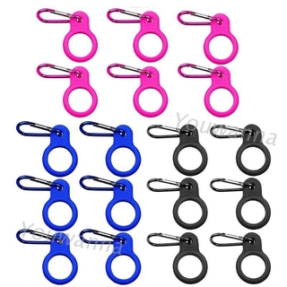 youn* 6pcs Silicone Water Bottle Carrier Hiking Bottle Holder Clip Hook with Carabiner Outdoor sports