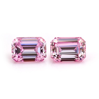 Pink Diamond 0.8 carat 4x6mm Colored Moissanite Emerald Cut gemstones With GRA Certificate for brace