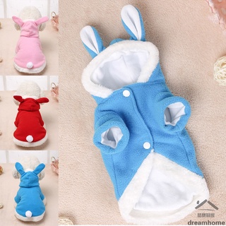 Cute Bunny Pet Dog Costume Clothes Hooded Coat Fleece Puppy Warm Outfit