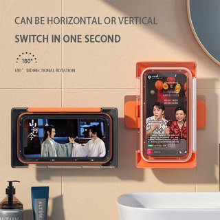 < 24h delivery > W&G Waterproof Bathroom Phone Box Holder Case Holder Bath Wall Hanging Bathroom Toilet Phone 360° Rotatable Storage Rack Kawaii (1)