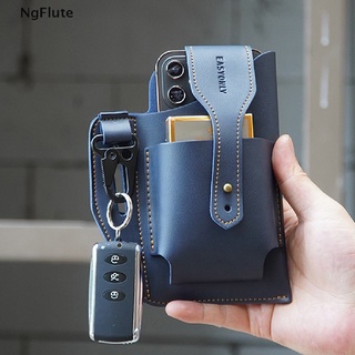 ❂♨❇(NgFlute) Running Outdoor Sports Leather Waist Bag For Phone Men Multi-Function Belt Bag my